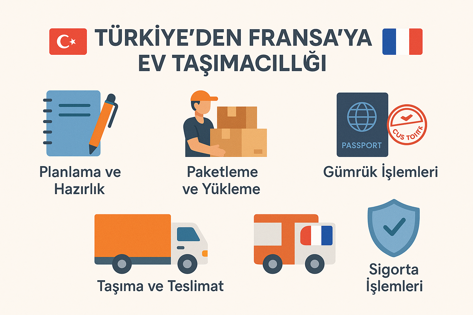 HeimTransport ile Fransa’ya Evden Eve Nakliyat Hizmetleri 1 Fransa ev taşıma süreci infografik